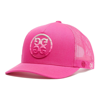 Womens Circle G'S Ombre Interlock Knit Trucker Hat Day Glo Pink - AW23
