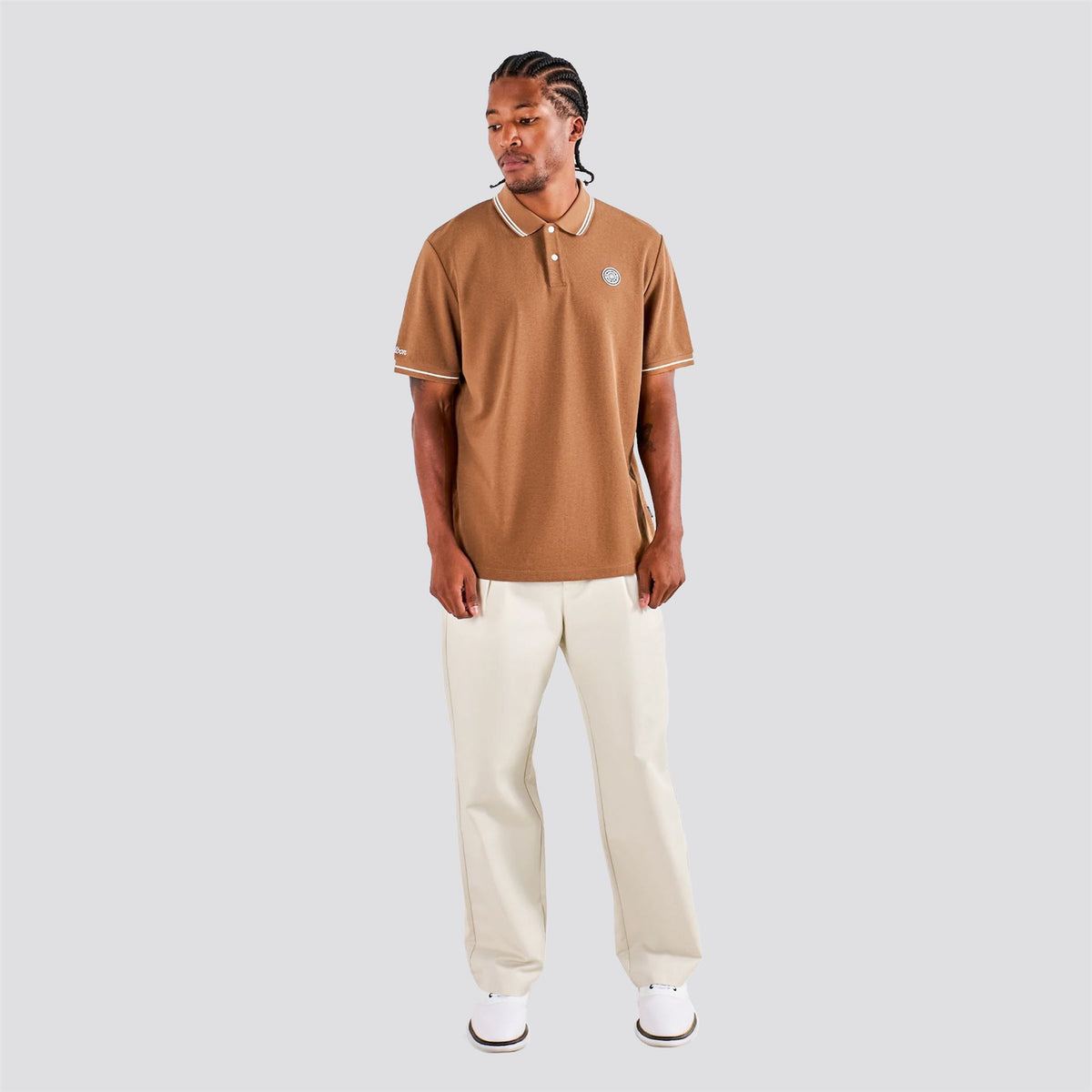 Fairway Applique Pique Polo British Tan