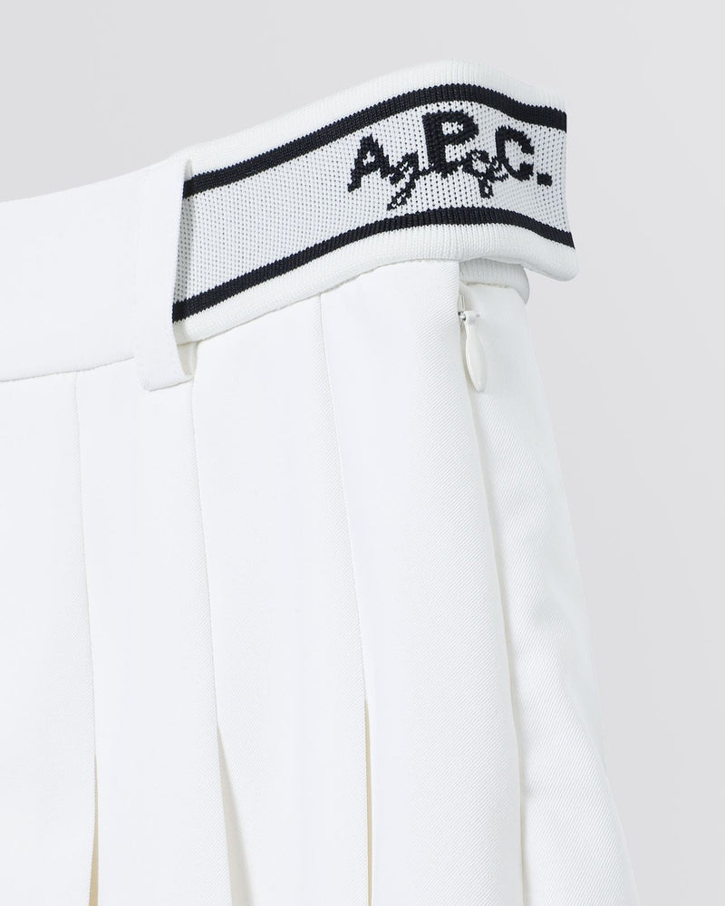 Aude Pleated Skirt White