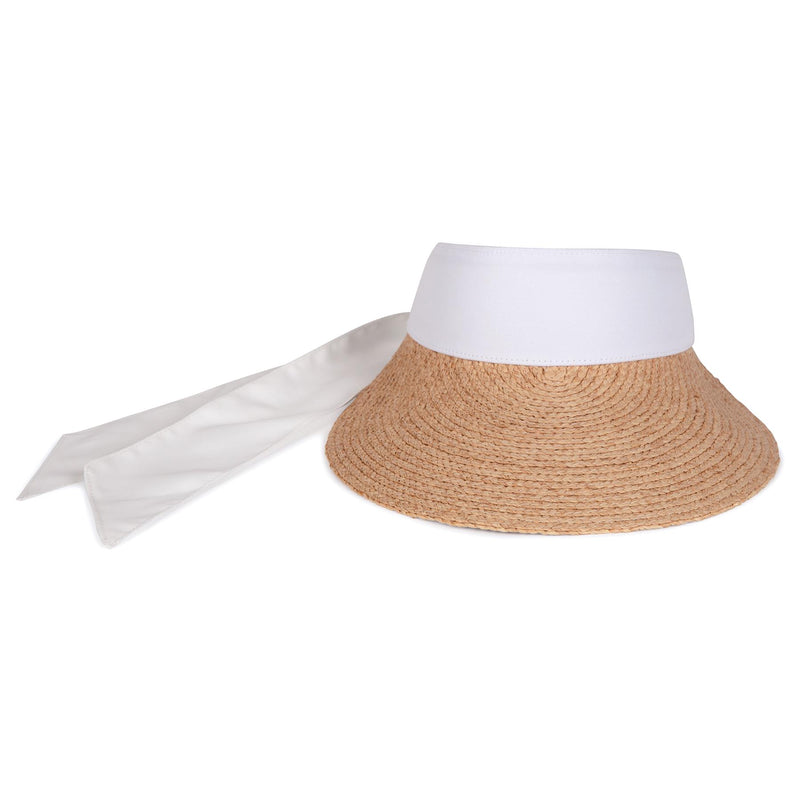 Womens Twilly Tie Visor White