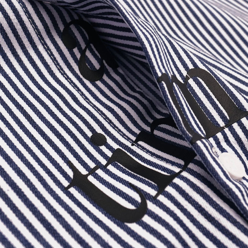 Reymon Stripe Oxford Button Up Shirt Navy