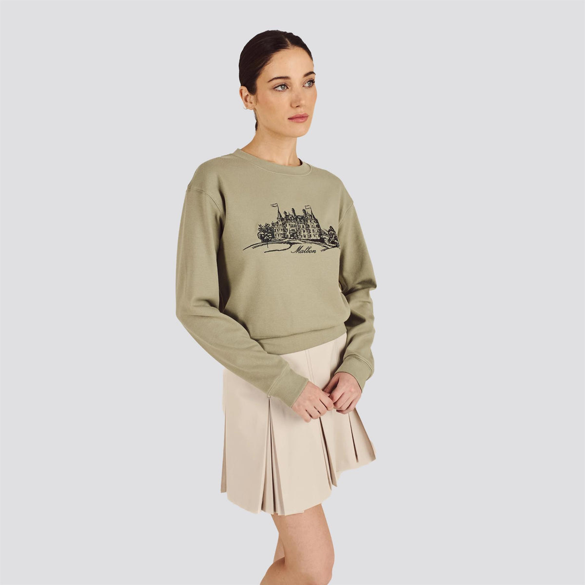 Womens Abbey Crewneck Sweatshirt Sea Spray