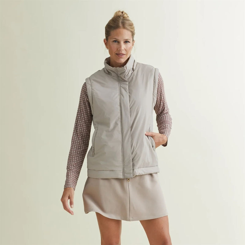Womens Fait Tout Hooded Jacket Vest Cobblestone