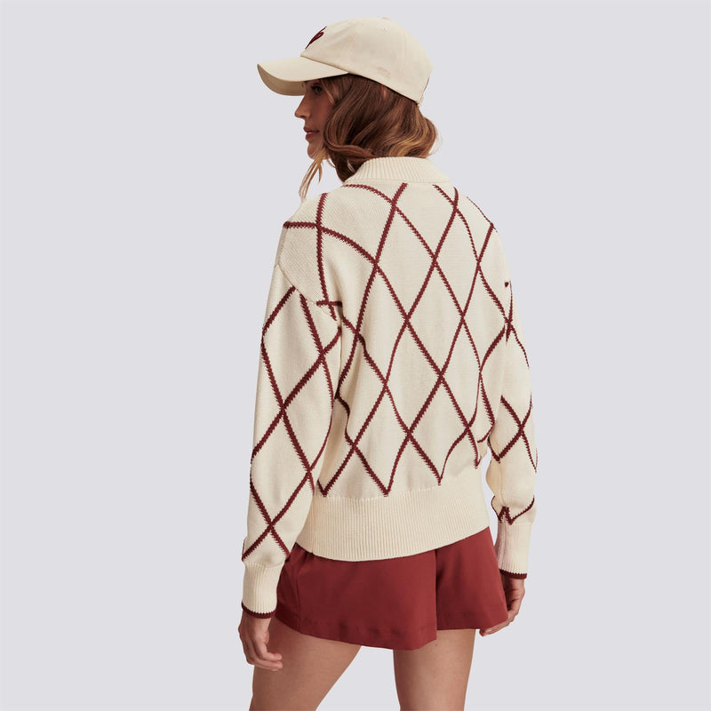 Womens Nile Diamond Knit Jacket Ivory/Port