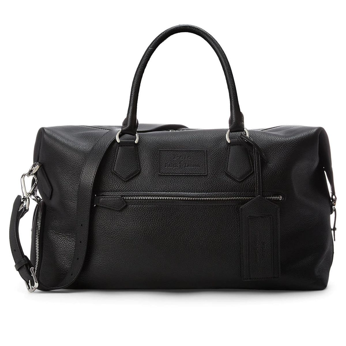 Pebble Leather Duffle Bag Black