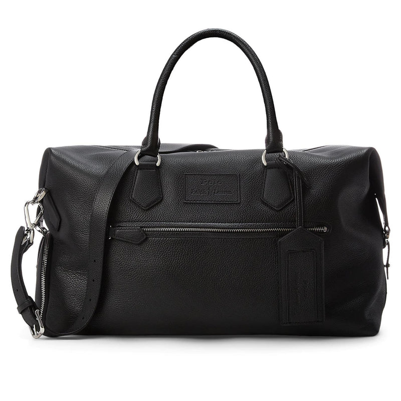 Pebble Leather Duffle Bag Black