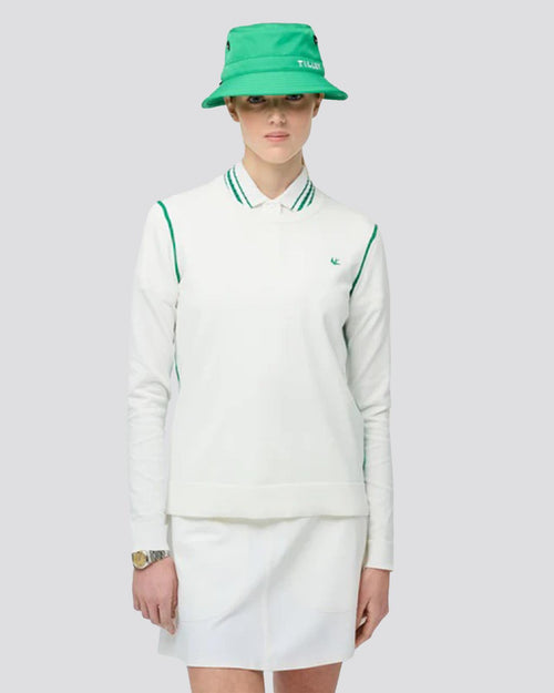 Womens Classic Crew Neck White/Sport Green