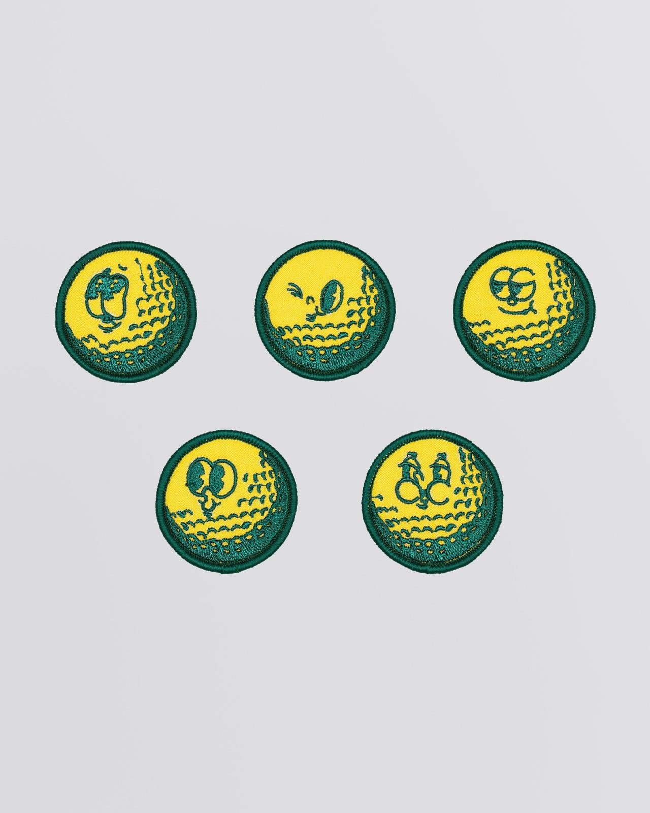 Golf Mascot Patch Set Tournament Green