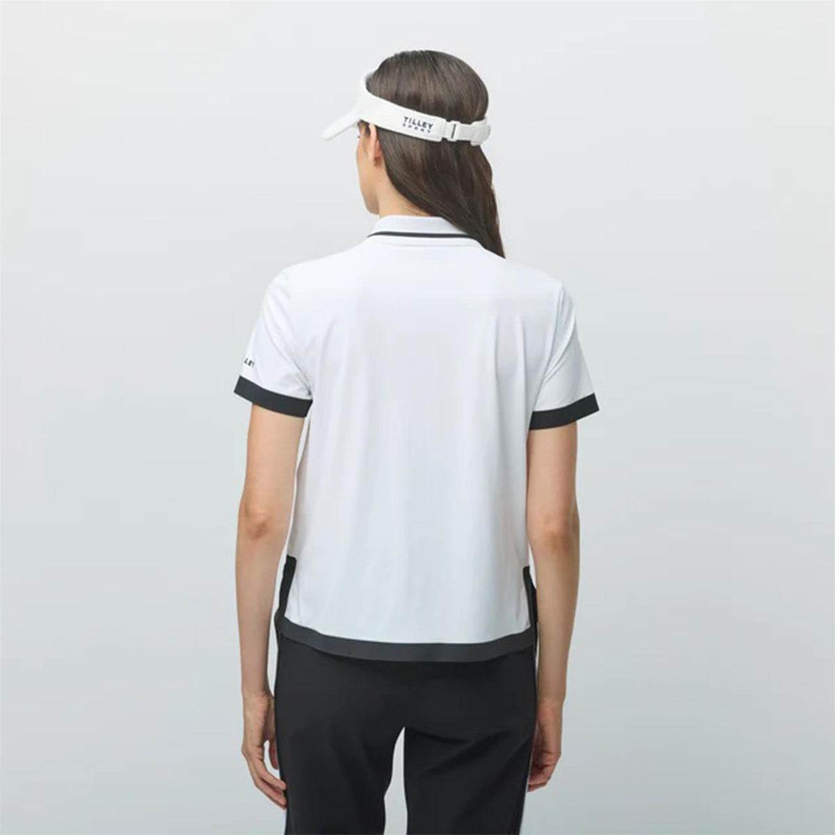Womens Boxy Polo White/Black