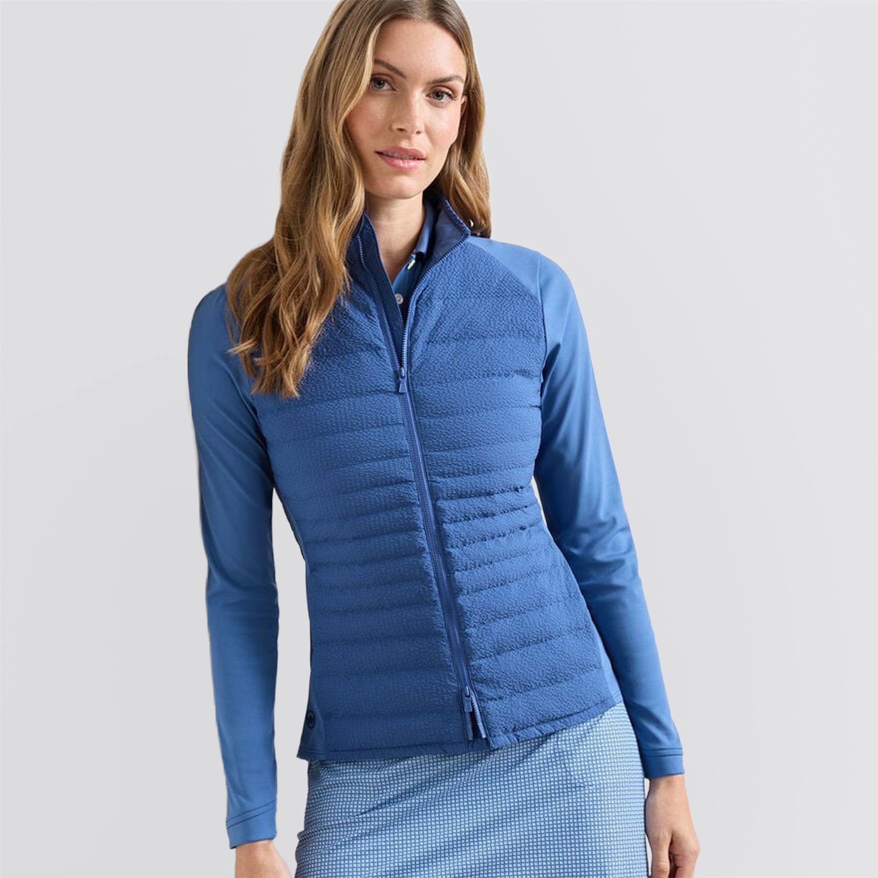 Womens Merge Seersucker Hybrid Jacket Windsor Blue