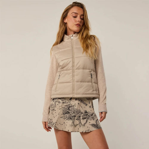 Womens Aries Channel Quilted Vest Sand