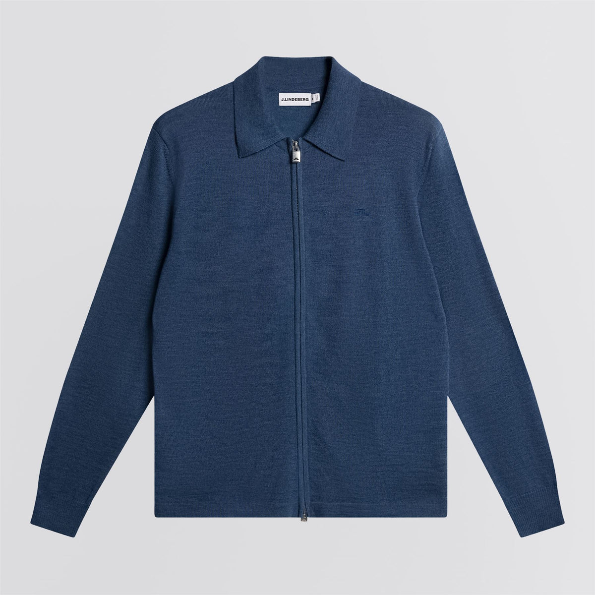 Kaleb Merino Zip Cardigan Vintage Indigo Melange