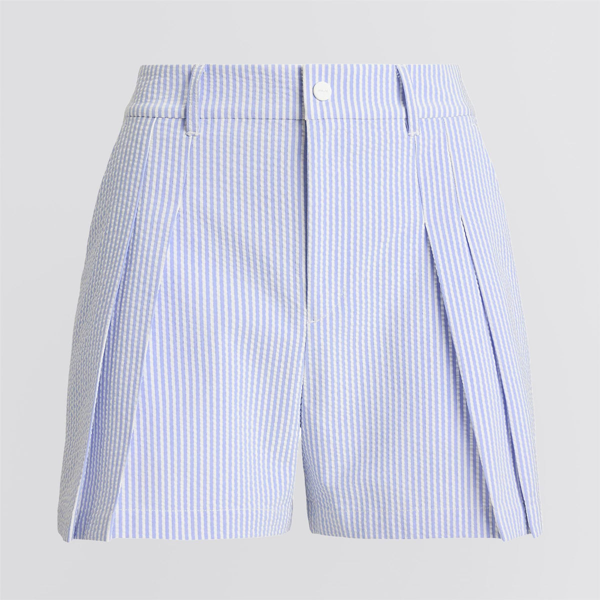 RLX Womens Seersucker Pleated Shorts Blue Mist/Ceramic White