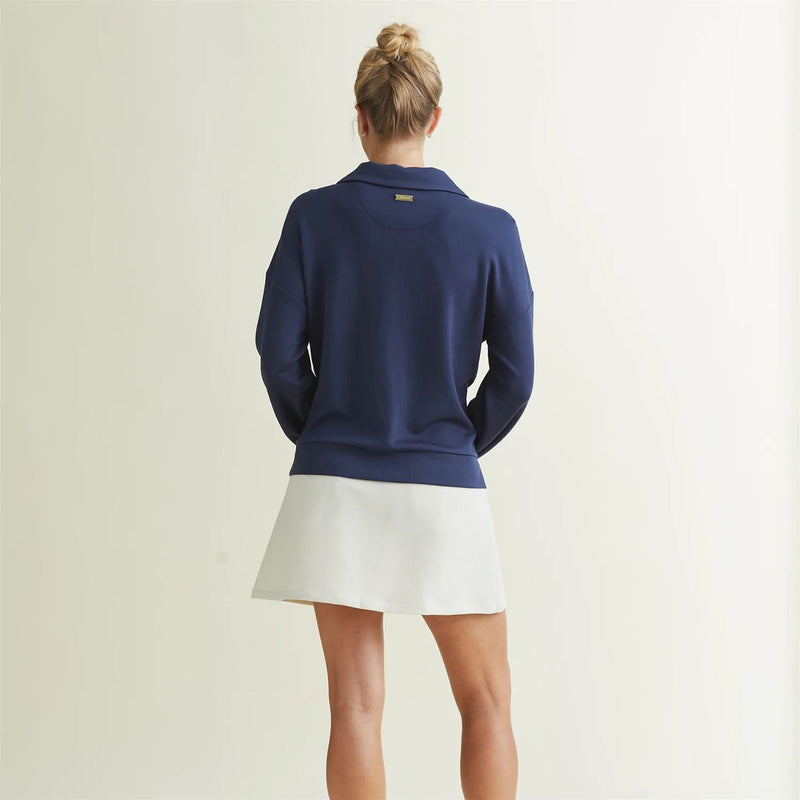 Womens Polo V-Neck Top Dress Blues