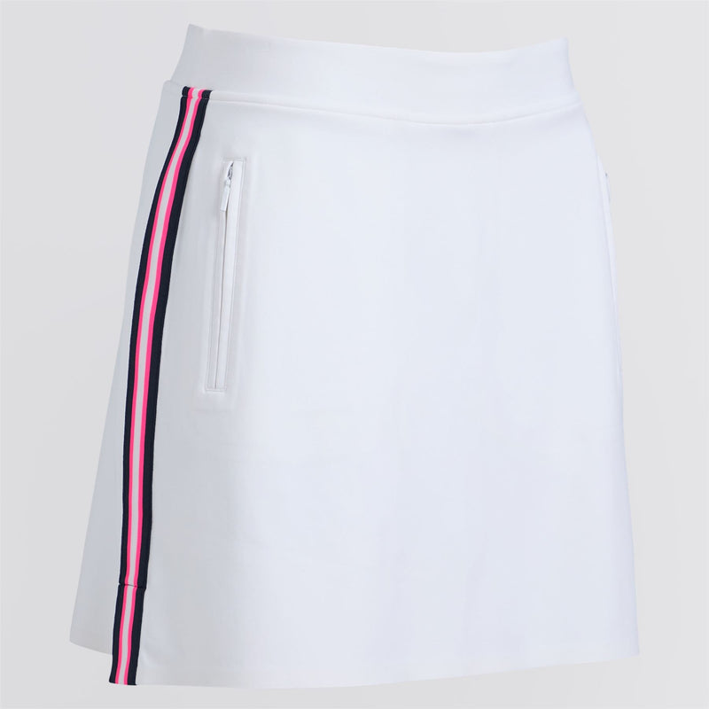 Womens Side Stripe Stretch Scuba Skort Snow
