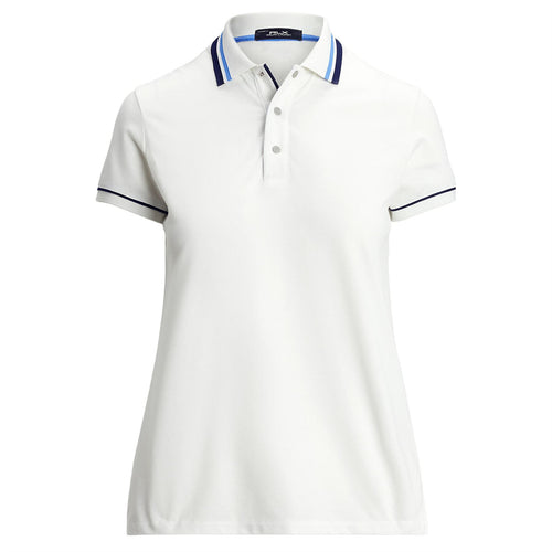 Womens RLX Tailored Fit Val Tour Pique Polo Ceramic White/Navy/Blue - SS25