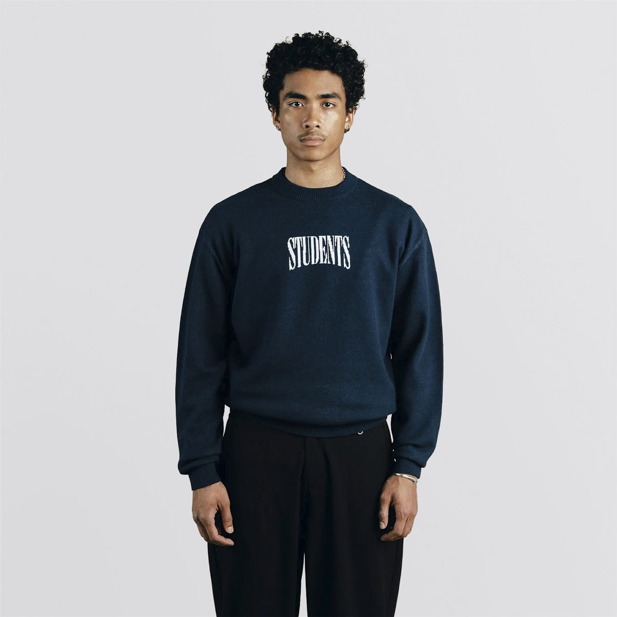 Cade Knit Crew Sweater Navy