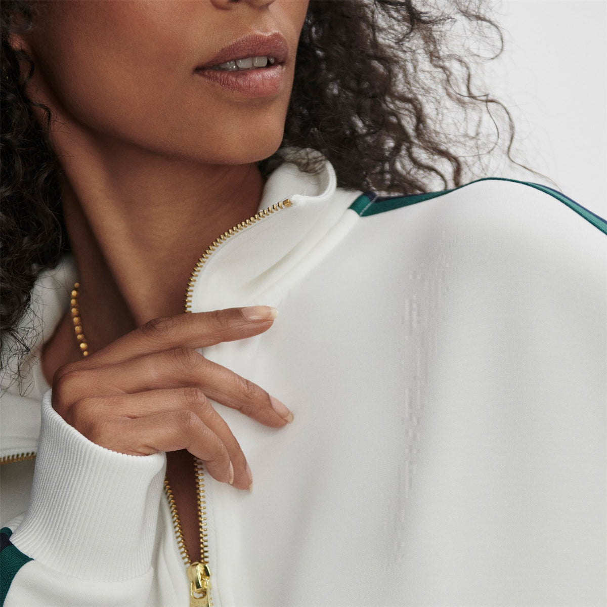 Womens Raymar Half Zip Sweat White/Navy/Forest