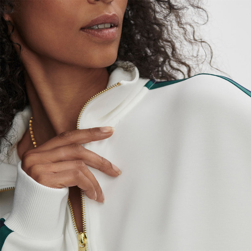 Womens Raymar Half Zip Sweat White/Navy/Forest