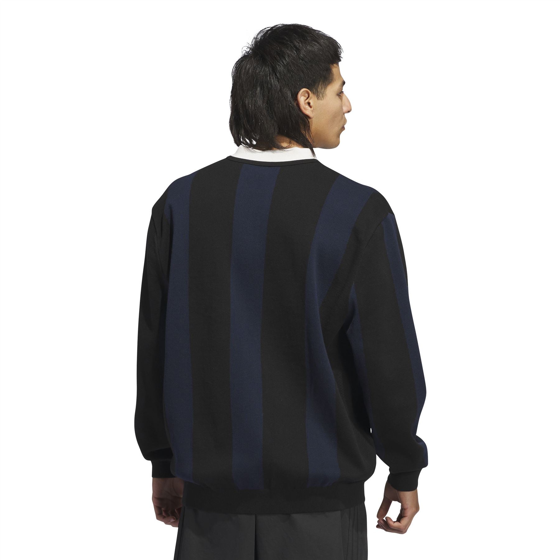 adidas Golf OriginalsRolling Links Long Sleeve Stripe Polo Black