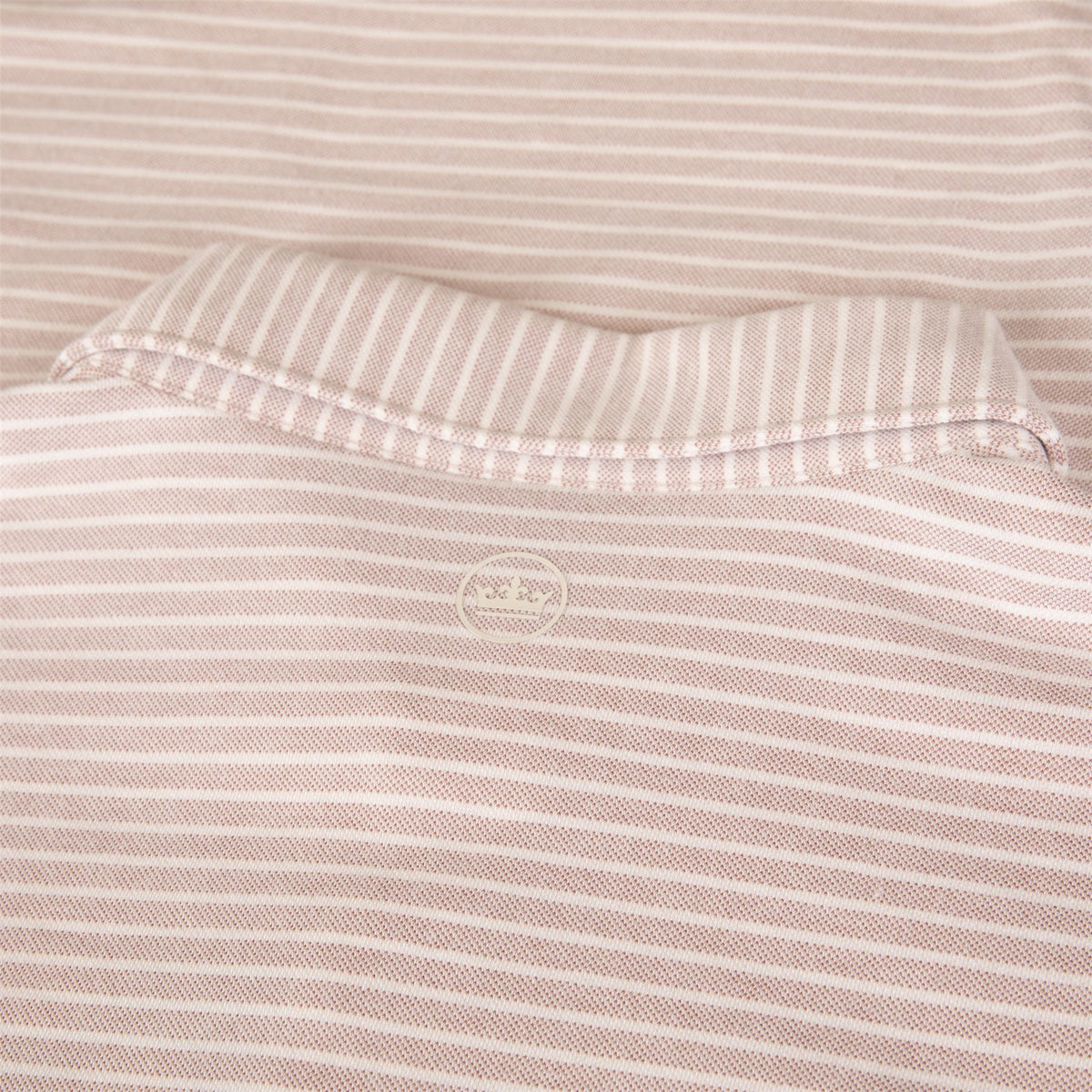 Albatross Stripe Cotton-Blend Pique Polo Faded Scarlett
