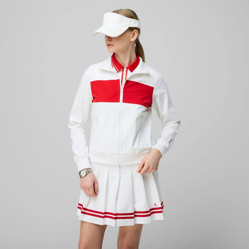 Womens Warm Up Jacket White/Sport Red