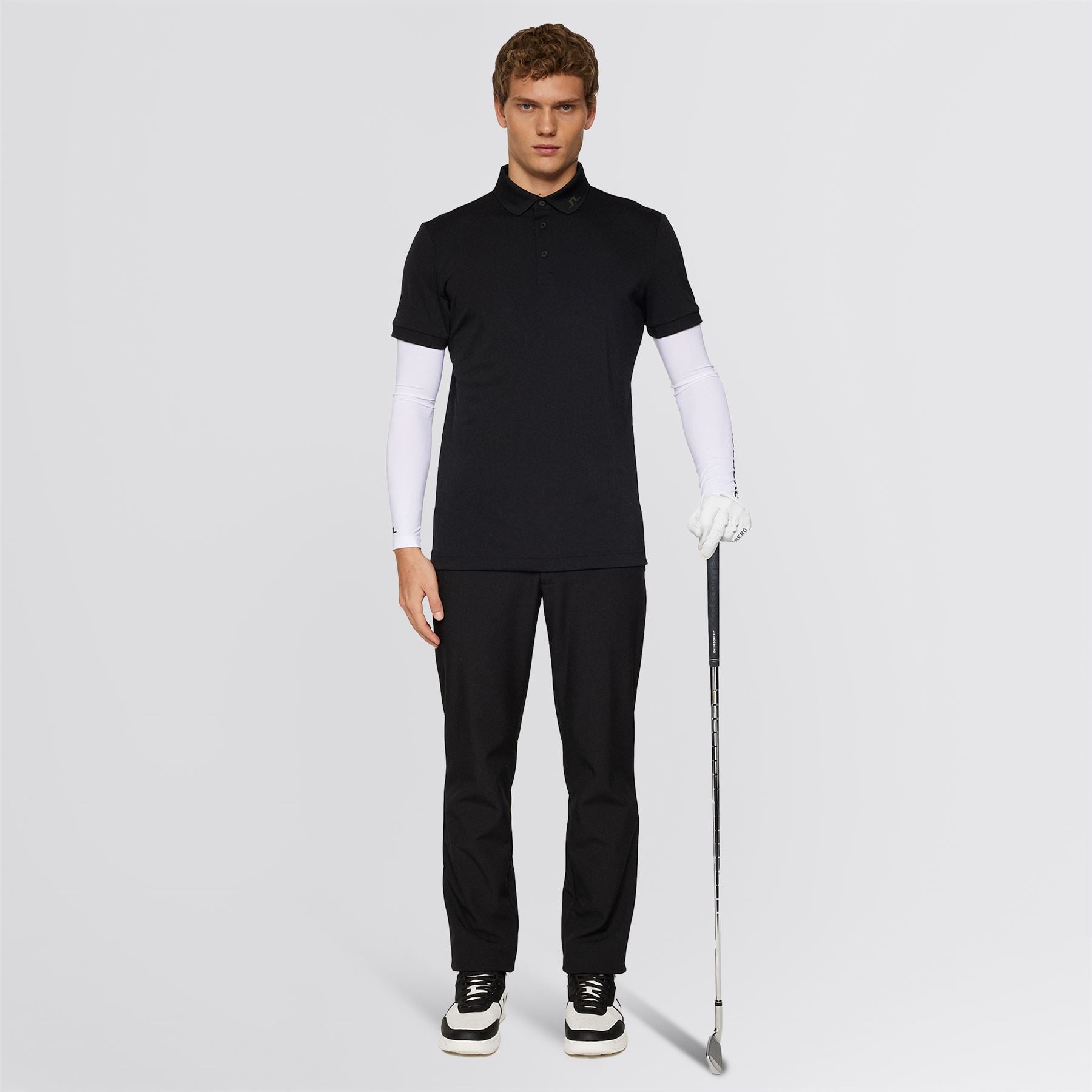 J.Lindeberg KV Print Polo Black | TRENDYGOLF USA