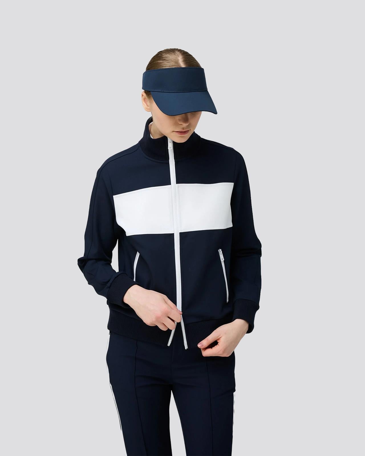 Womens Warm Up Jacket Navy/White