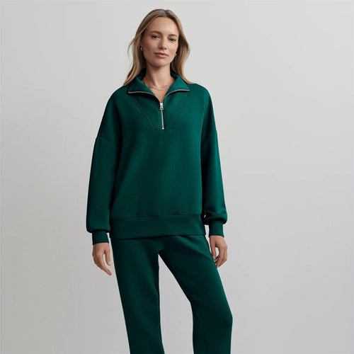 Womens Hawley Half Zip Sweat Forest