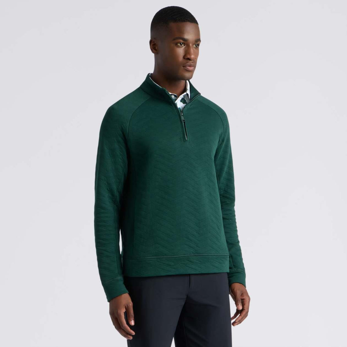 Dunes Cotton Quilted Quarter Zip Pine