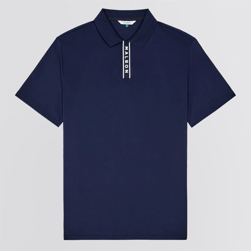 Evergreen Block Placket Polo Navy
