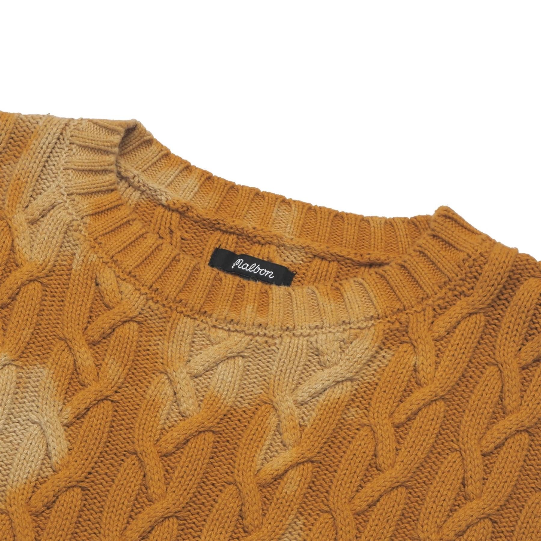 Malbon Golf Shibori Cableknit Sweater Saffron