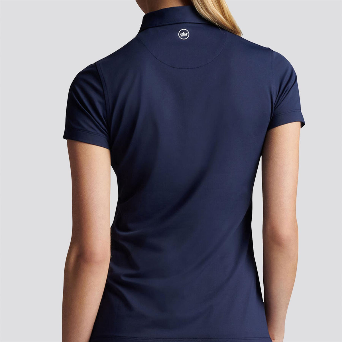 Womens Button Polo Navy