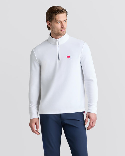 x TRENDYGOLF Waffle Knit Quarter Zip Snow