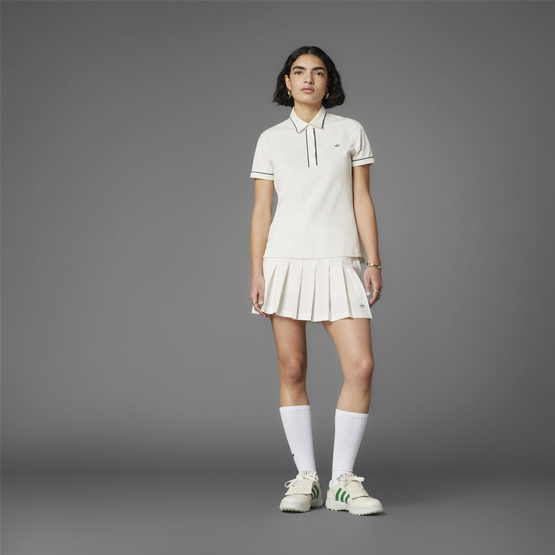 Womens Twistknit Trefoil Polo Chalk White