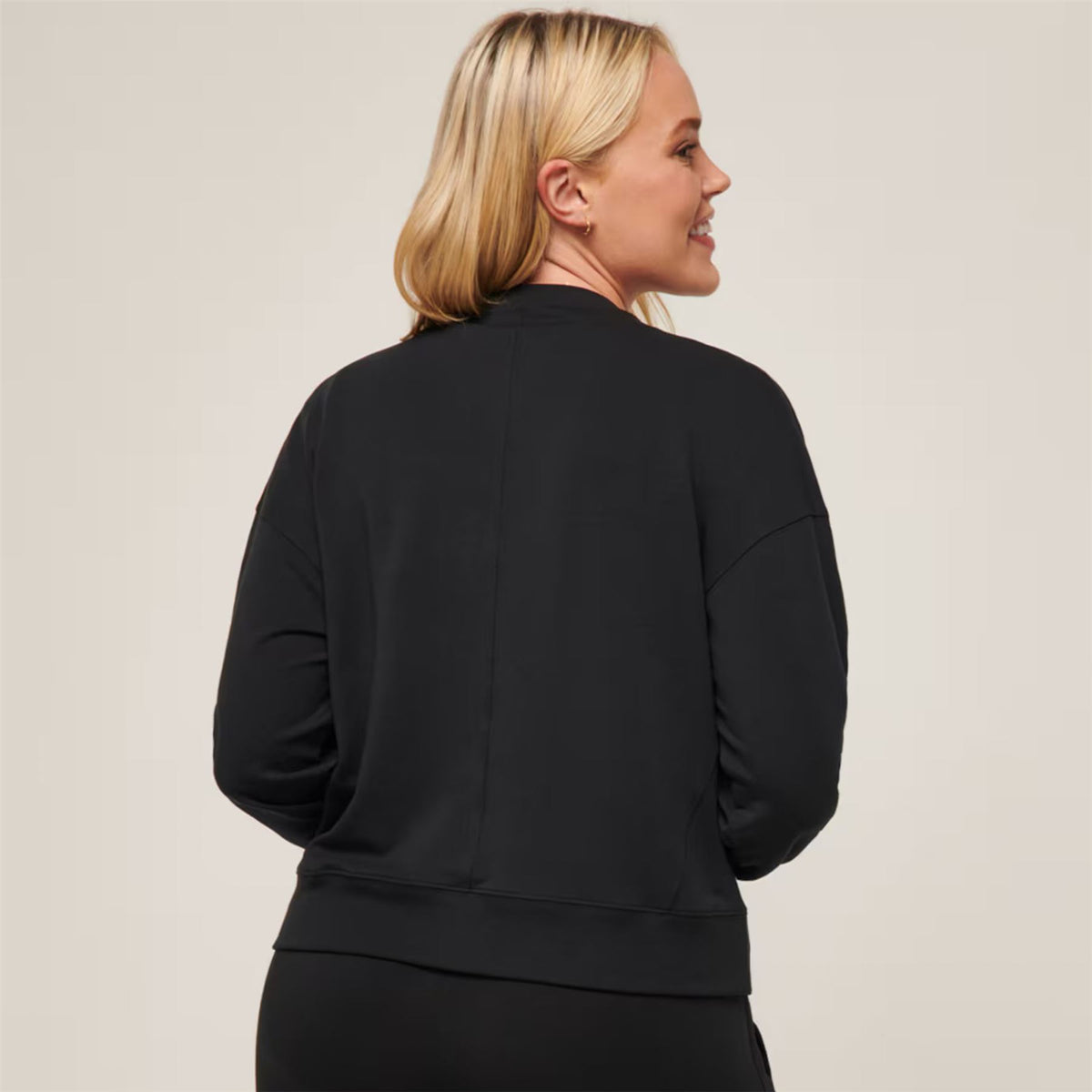 Womens Cloud Terry Crew Knit Black
