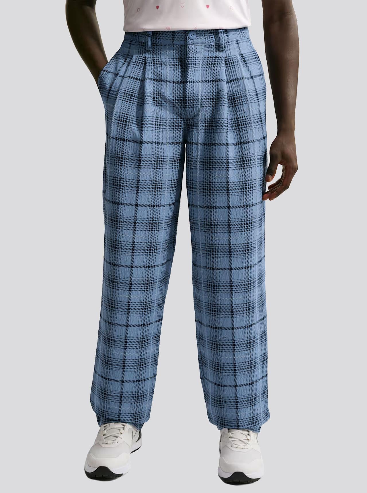 Tartan Golf Pants Work Blue/Black