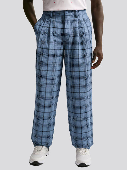 Tartan Golf Pants Work Blue/Black