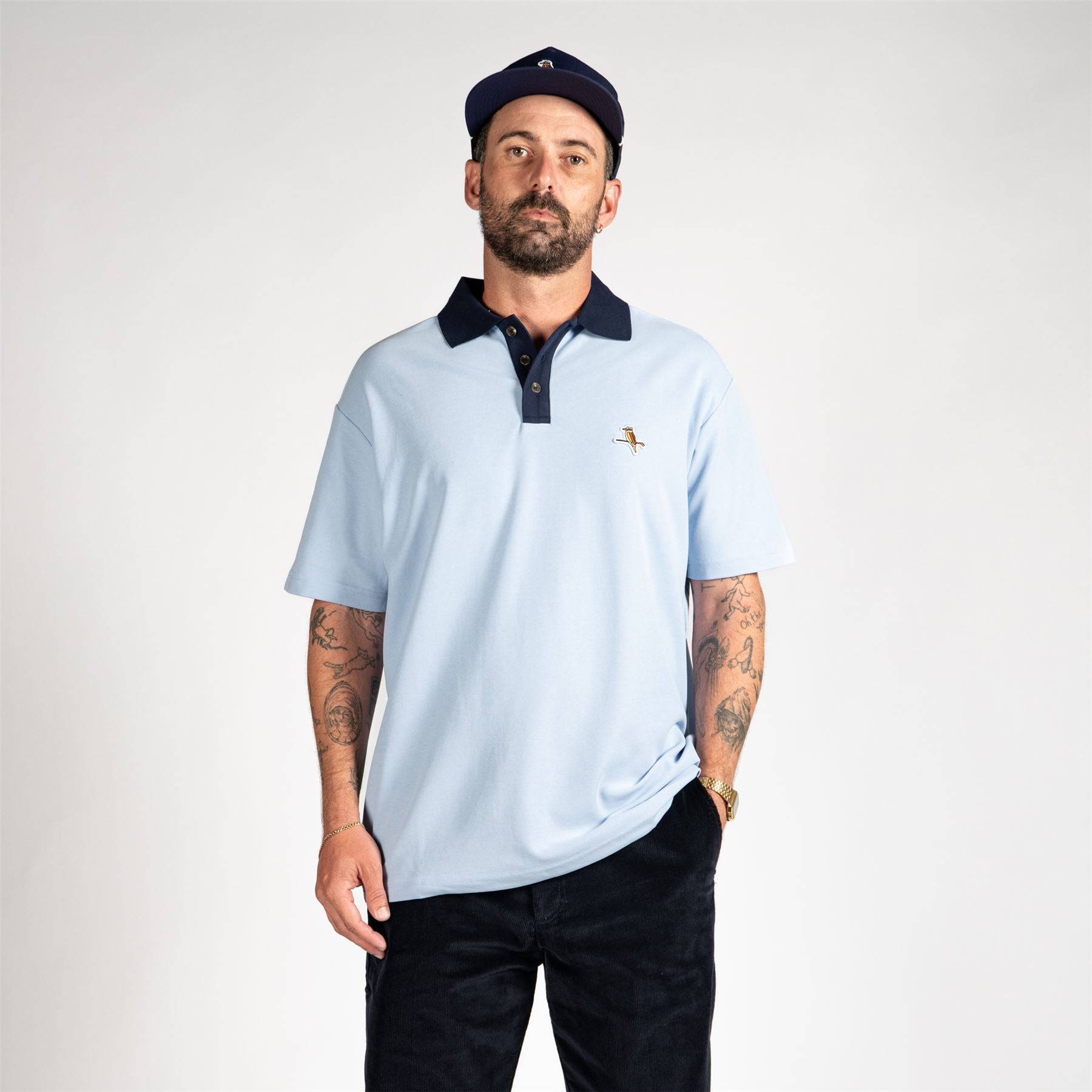Kooka Two-Tone Polo Sky/Navy