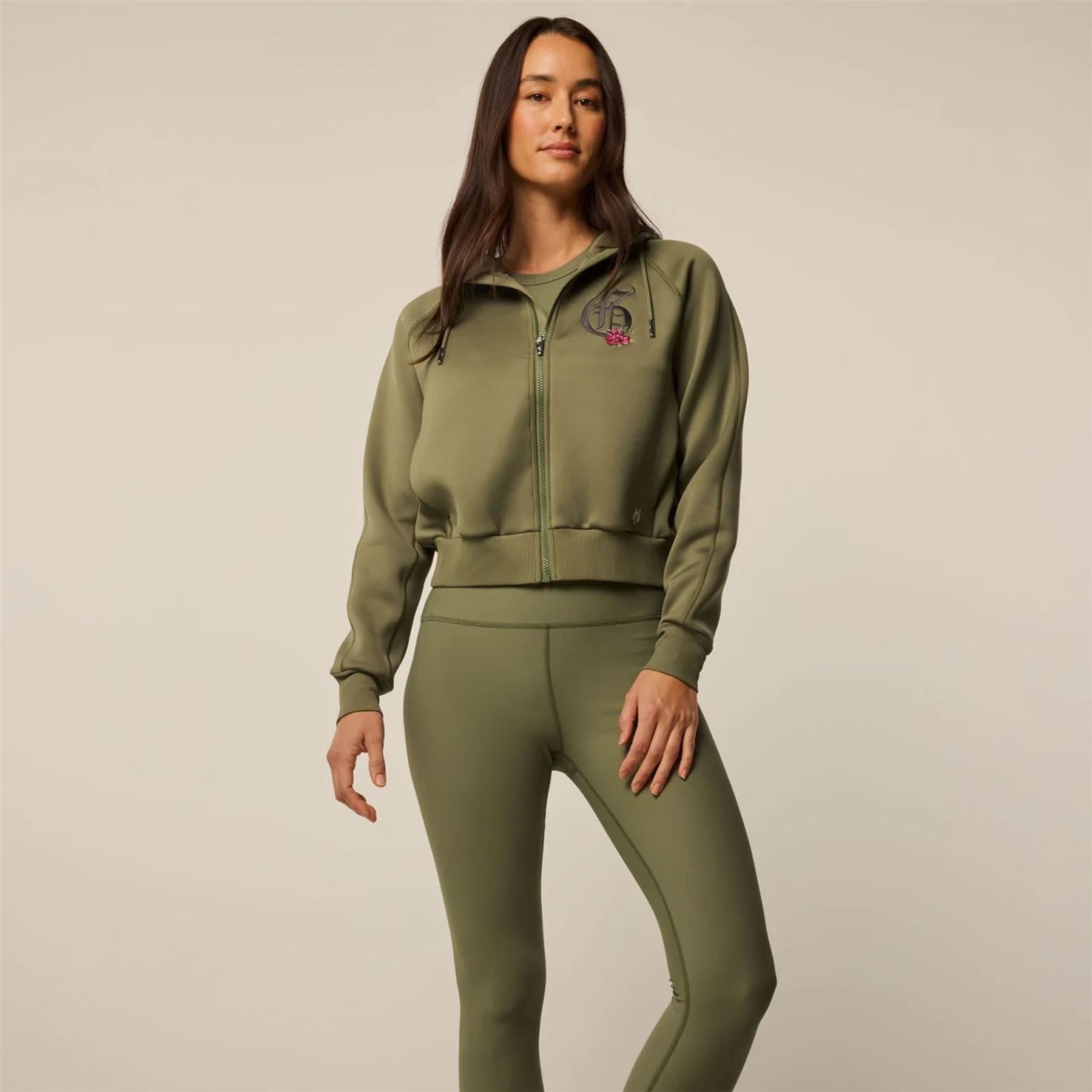 Womens Hooded Kristina Full Zip Decorated Jacket Camp