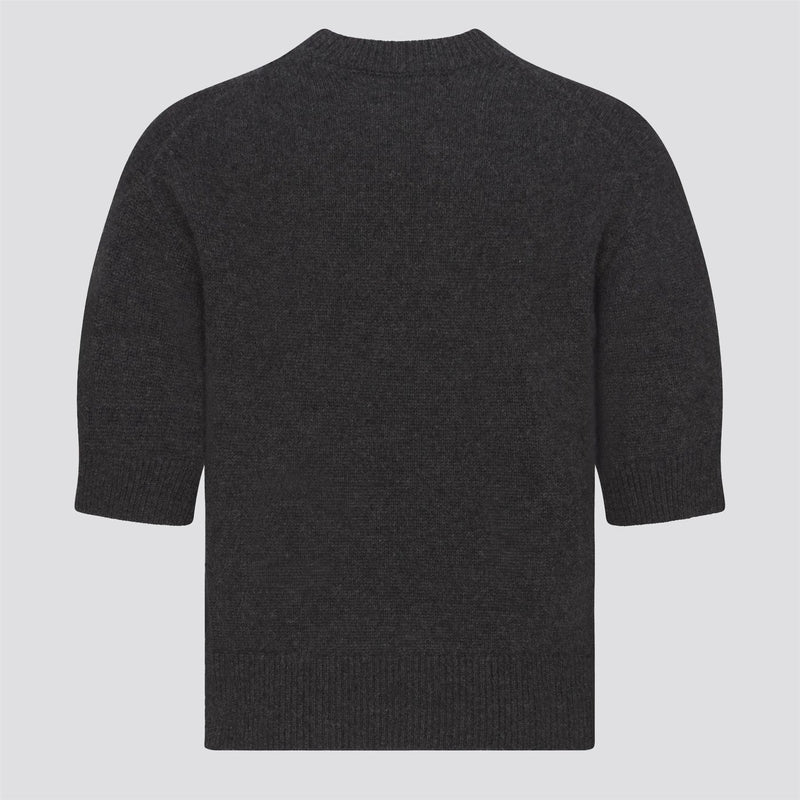 Womens Sally Cashmere Crew Black Heather