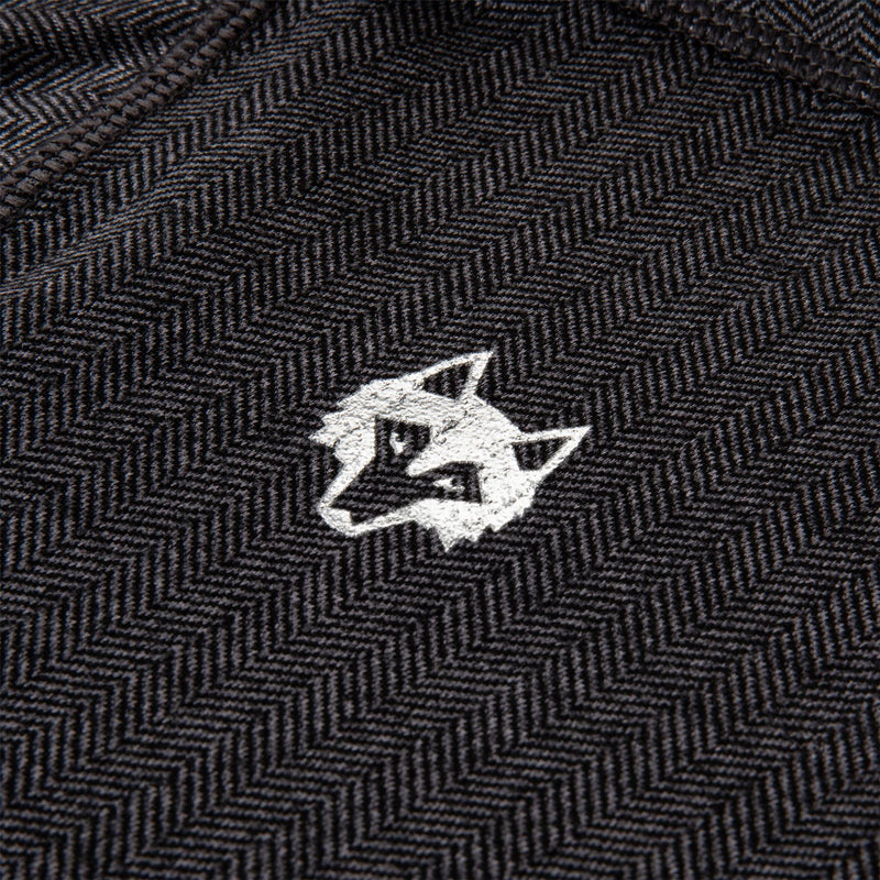 Herringbone Tate Quarter Zip Black Herringbone