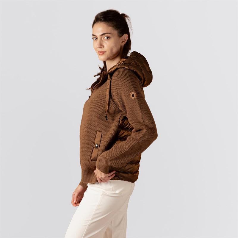 Womens Pamy Hybrid Knit Jacket Brown