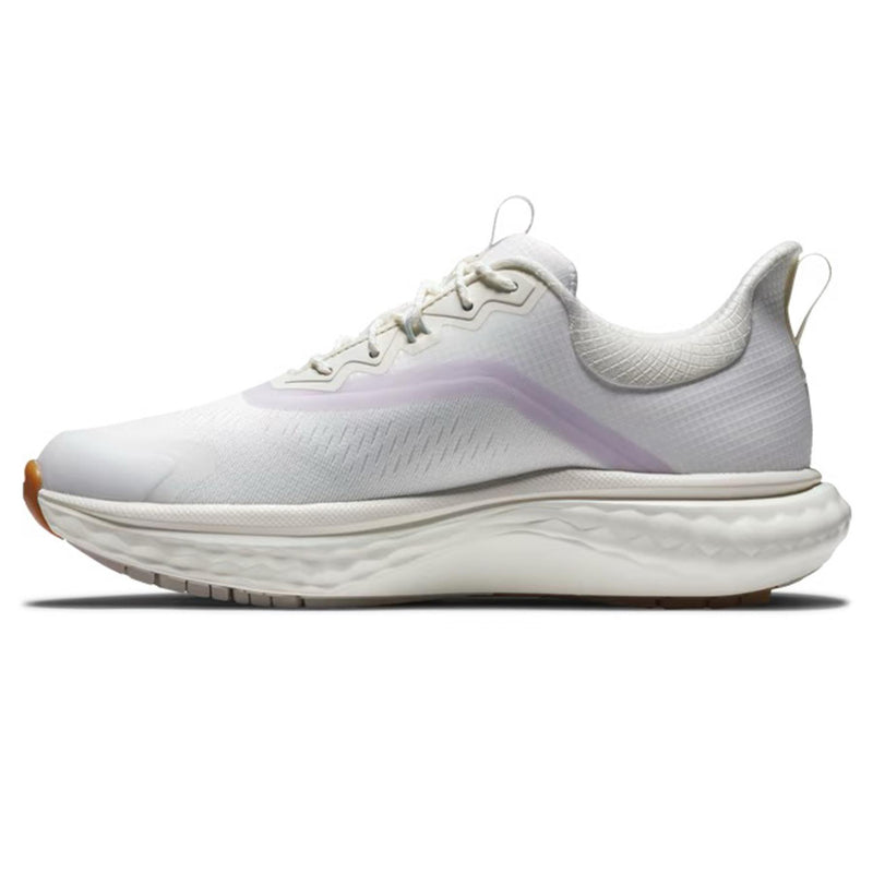 Womens Quantum Spikeless Golf Shoes Cream/Purple/Blue
