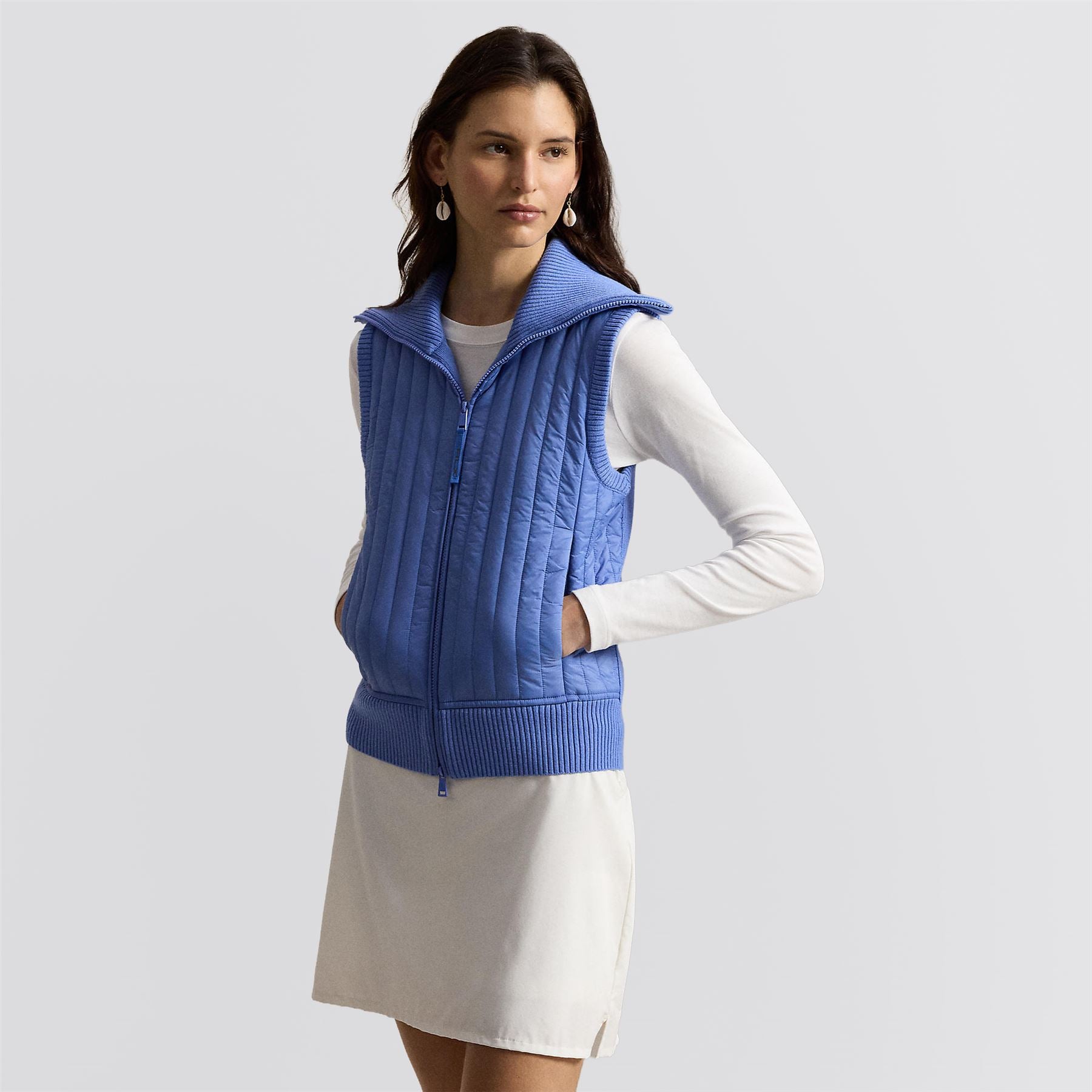 RLX Womens Wool Blend Sweater Vest Blue Mist