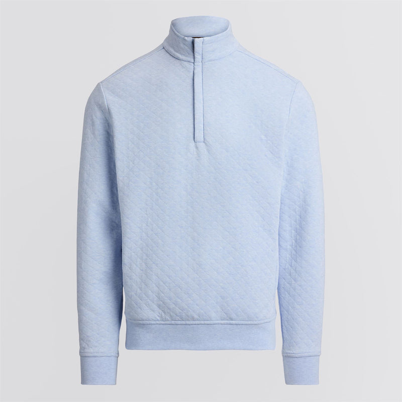 RLX Quilted Double Knit Half Zip Pullover Office Blue Heather