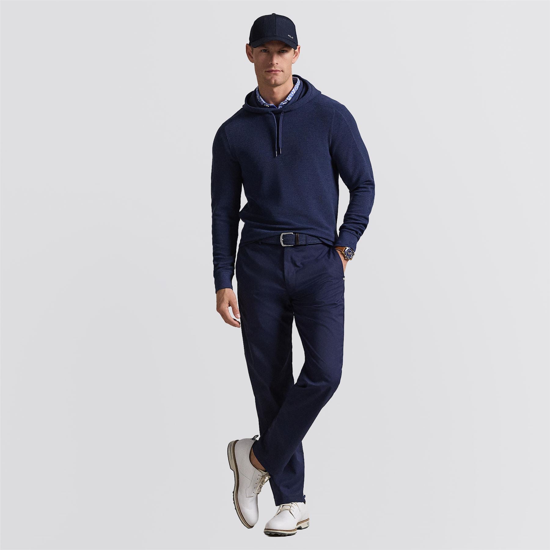 Ralph Lauren Men's RLX Waffle Knit Hoodie Spring Heather