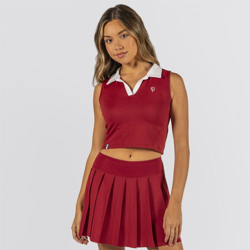Hamptons Polo Crop Deep Crimson