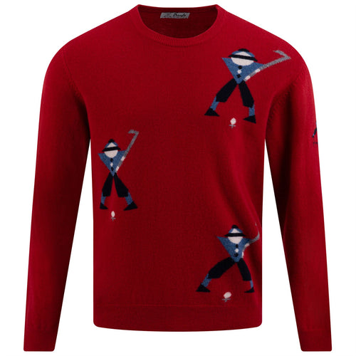 Multi Geometric George Intarsia Knit Red