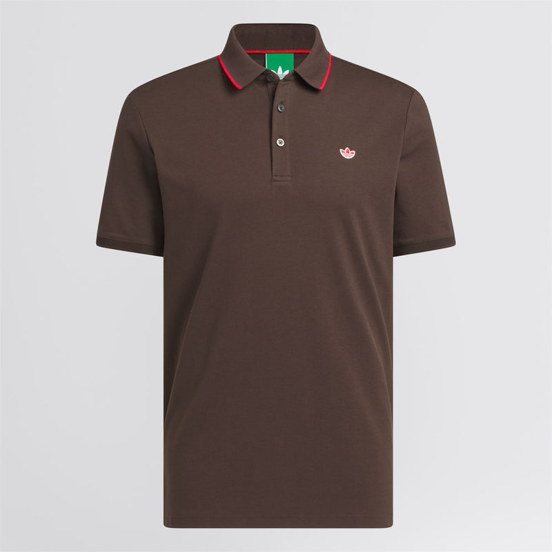 Originals Twistknit Trefoil Polo Dark Brown